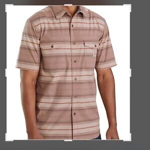 Carhartt Brown and Beige Men’s Stripe Relaxed Fit Button up size XL Work Shirt